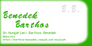benedek barthos business card